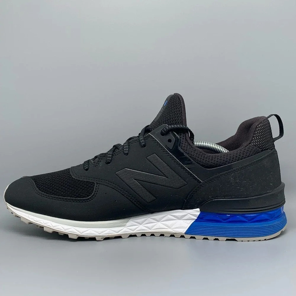 New Balance 574 Black Blue Running Shoes MS574SCS‎ Men's Sz 13
